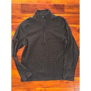 Simply Southern Mens XL Quarter Zip Pullover Sweater Charcoal Gray Textured Knit